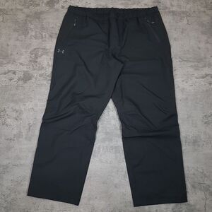 UNDER ARMOUR UA Zip Cuff Lined Rain Waterproof Pants Mens Size 2XL‎ Black Golf